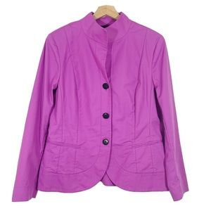 Lafayette 148 New York Blazer Jacket 3 Button Purple Sz 16